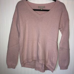 Pink v-neck sweater